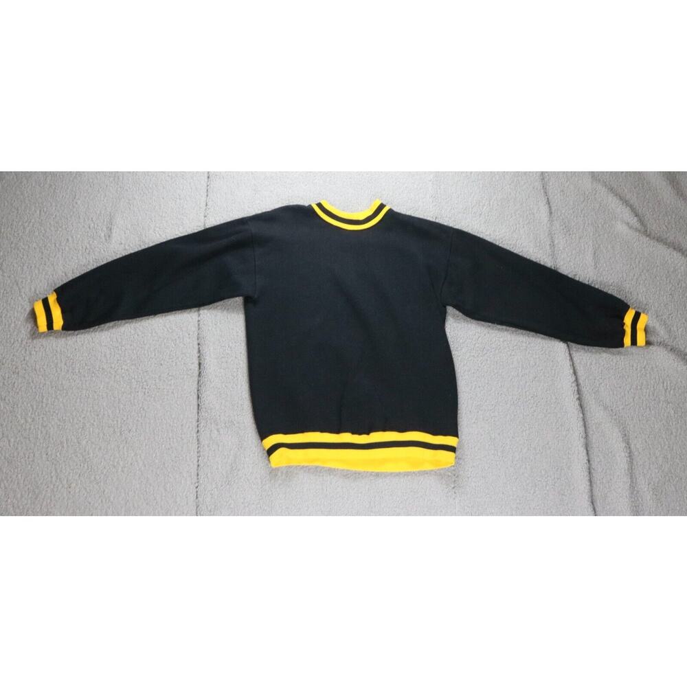 Russell Sweatshirt Vintage L USA Black Yellow Stripped 70s Gold Tag Pull Over